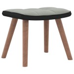 vidaXL Scaun balansoar cu taburet, gri deschis, catifea și PVC vidaXL Scaun balansoar cu taburet, gri deschis, catifea și PVC