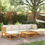 vidaXL Set canapele de grădină cu 7 piese, perne, lemn de salcâm și frânghie vidaXL Set canapele de grădină cu 7 piese, perne, lemn de salcâm și frânghie