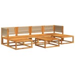 vidaXL Set canapele de grădină cu 7 piese, perne, lemn de salcâm și frânghie vidaXL Set canapele de grădină cu 7 piese, perne, lemn de salcâm și frânghie