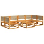 vidaXL Set canapele de grădină cu 7 piese, perne, lemn de salcâm și frânghie vidaXL Set canapele de grădină cu 7 piese, perne, lemn de salcâm și frânghie