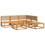 vidaXL Set canapele de grădină cu 6 piese, lemn de salcâm și frânghie
