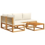 vidaXL Set canapele de grădină cu 5 piese, lemn de salcâm și frânghie vidaXL Set canapele de grădină cu 5 piese, lemn de salcâm și frânghie