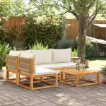 vidaXL Set canapele de grădină cu 5 piese, lemn de salcâm și frânghie vidaXL Set canapele de grădină cu 5 piese, lemn de salcâm și frânghie