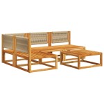 vidaXL Set canapele de grădină cu 5 piese, lemn de salcâm și frânghie vidaXL Set canapele de grădină cu 5 piese, lemn de salcâm și frânghie