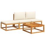 vidaXL Set canapele de grădină cu 4 piese, lemn de acacia și frânghie vidaXL Set canapele de grădină cu 4 piese, lemn de acacia și frânghie