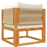 vidaXL Set canapele de grădină 3 piese cu perne din lemn de acacia și frânghie vidaXL Set canapele de grădină 3 piese cu perne din lemn de acacia și frânghie