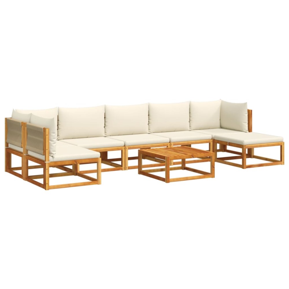 vidaXL Set canapele de grădină cu 8 piese, lemn de acacia și frânghie