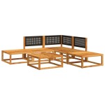 vidaXL Set canapele de grădină cu 6 piese și perne, lemn de salcâm și ratan vidaXL Set canapele de grădină cu 6 piese și perne, lemn de salcâm și ratan