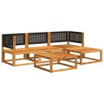 vidaXL Set canapele de grădină cu 5 piese și perne din lemn de salcâm și ratan vidaXL Set canapele de grădină cu 5 piese și perne din lemn de salcâm și ratan