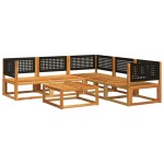 vidaXL Set canapele de grădină cu 6 piese și perne, lemn de salcâm și ratan vidaXL Set canapele de grădină cu 6 piese și perne, lemn de salcâm și ratan