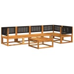 vidaXL Set canapele de grădină cu 6 piese și perne, lemn de salcâm și ratan vidaXL Set canapele de grădină cu 6 piese și perne, lemn de salcâm și ratan