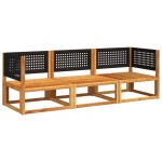 vidaXL Set canapele de grădină 3 piese cu perne din lemn de salcâm și ratan vidaXL Set canapele de grădină 3 piese cu perne din lemn de salcâm și ratan