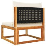 vidaXL Set canapele de grădină cu 4 piese și perne, lemn de salcâm și ratan vidaXL Set canapele de grădină cu 4 piese și perne, lemn de salcâm și ratan
