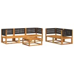 vidaXL Set canapele de grădină cu 6 piese și perne, lemn de salcâm și ratan vidaXL Set canapele de grădină cu 6 piese și perne, lemn de salcâm și ratan
