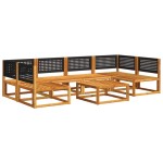vidaXL Set canapele de grădină cu 7 piese și perne, lemn de salcâm și ratan vidaXL Set canapele de grădină cu 7 piese și perne, lemn de salcâm și ratan