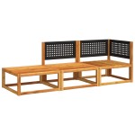 vidaXL Set canapele de grădină 3 piese cu perne din lemn de salcâm și ratan vidaXL Set canapele de grădină 3 piese cu perne din lemn de salcâm și ratan