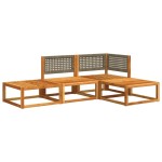vidaXL Set canapele de grădină cu 4 piese și perne, lemn de salcâm și ratan vidaXL Set canapele de grădină cu 4 piese și perne, lemn de salcâm și ratan