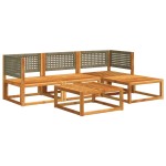 vidaXL Set canapele de grădină cu 5 piese și perne din lemn de salcâm și ratan vidaXL Set canapele de grădină cu 5 piese și perne din lemn de salcâm și ratan