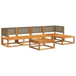 vidaXL Set canapele de grădină cu 6 piese și perne, lemn de salcâm și ratan vidaXL Set canapele de grădină cu 6 piese și perne, lemn de salcâm și ratan