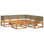 vidaXL Set canapele de grădină cu 6 piese și perne, lemn de salcâm și ratan vidaXL Set canapele de grădină cu 6 piese și perne, lemn de salcâm și ratan