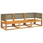 vidaXL Set canapele de grădină 3 piese cu perne din lemn de salcâm și ratan vidaXL Set canapele de grădină 3 piese cu perne din lemn de salcâm și ratan