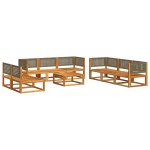 vidaXL Set canapele de grădină cu 9 piese și perne, lemn de salcâm și ratan vidaXL Set canapele de grădină cu 9 piese și perne, lemn de salcâm și ratan