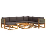 vidaXL Set canapele de grădină cu 8 piese și perne, lemn de salcâm și ratan vidaXL Set canapele de grădină cu 8 piese și perne, lemn de salcâm și ratan