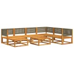 vidaXL Set canapele de grădină cu 8 piese și perne, lemn de salcâm și ratan vidaXL Set canapele de grădină cu 8 piese și perne, lemn de salcâm și ratan