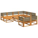 vidaXL Set canapele de grădină cu 10 piese și perne, lemn de salcâm și ratan vidaXL Set canapele de grădină cu 10 piese și perne, lemn de salcâm și ratan
