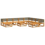 vidaXL Set canapele de grădină cu 11 piese și perne, lemn de salcâm și ratan vidaXL Set canapele de grădină cu 11 piese și perne, lemn de salcâm și ratan