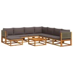 vidaXL Set canapele de grădină cu 9 piese și perne, lemn de salcâm și ratan vidaXL Set canapele de grădină cu 9 piese și perne, lemn de salcâm și ratan
