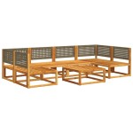 vidaXL Set canapele de grădină cu 7 piese și perne, lemn de salcâm și ratan vidaXL Set canapele de grădină cu 7 piese și perne, lemn de salcâm și ratan