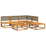 vidaXL Set canapele de grădină cu 6 piese și perne, lemn de salcâm și ratan vidaXL Set canapele de grădină cu 6 piese și perne, lemn de salcâm și ratan