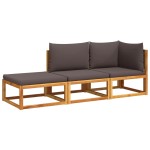 vidaXL Set canapele de grădină 3 piese cu perne din lemn de salcâm și ratan vidaXL Set canapele de grădină 3 piese cu perne din lemn de salcâm și ratan