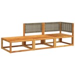 vidaXL Set canapele de grădină 3 piese cu perne din lemn de salcâm și ratan vidaXL Set canapele de grădină 3 piese cu perne din lemn de salcâm și ratan