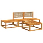 vidaXL Set canapele de grădină cu 4 piese și perne, lemn de salcâm și ratan vidaXL Set canapele de grădină cu 4 piese și perne, lemn de salcâm și ratan