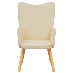 vidaXL Scaun de relaxare, crem, material textil
