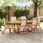 vidaXL Scaune de grădină pliabile 6 buc. lemn masiv acacia & textilenă vidaXL Scaune de grădină pliabile 6 buc. lemn masiv acacia & textilenă