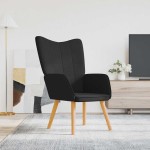 vidaXL Scaun de relaxare, negru, material textil vidaXL Scaun de relaxare, negru, material textil