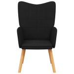vidaXL Scaun de relaxare, negru, material textil vidaXL Scaun de relaxare, negru, material textil