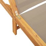 vidaXL Șezlonguri, 2 buc., gri taupe, lemn masiv acacia și textilenă vidaXL Șezlonguri, 2 buc., gri taupe, lemn masiv acacia și textilenă