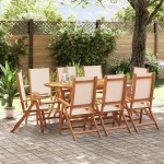 vidaXL Set mobilier de grădină, 9 piese, lemn masiv acacia/textilenă vidaXL Set mobilier de grădină, 9 piese, lemn masiv acacia/textilenă