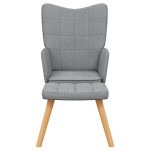 vidaXL Scaun de relaxare cu taburet, gri deschis, textil vidaXL Scaun de relaxare cu taburet, gri deschis, textil