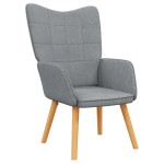 vidaXL Scaun de relaxare cu taburet, gri deschis, textil vidaXL Scaun de relaxare cu taburet, gri deschis, textil