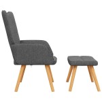 vidaXL Scaun de relaxare cu taburet, gri închis, textil vidaXL Scaun de relaxare cu taburet, gri închis, textil