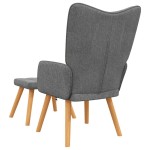 vidaXL Scaun de relaxare cu taburet, gri închis, textil vidaXL Scaun de relaxare cu taburet, gri închis, textil