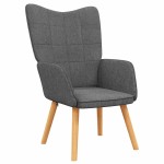 vidaXL Scaun de relaxare cu taburet, gri închis, textil vidaXL Scaun de relaxare cu taburet, gri închis, textil