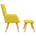 vidaXL Scaun relaxare cu taburet, galben muștar, textil vidaXL Scaun relaxare cu taburet, galben muștar, textil