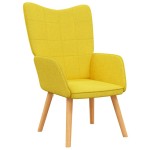 vidaXL Scaun relaxare cu taburet, galben muștar, textil vidaXL Scaun relaxare cu taburet, galben muștar, textil
