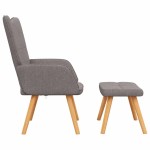 vidaXL Scaun de relaxare cu taburet,taupe, textil